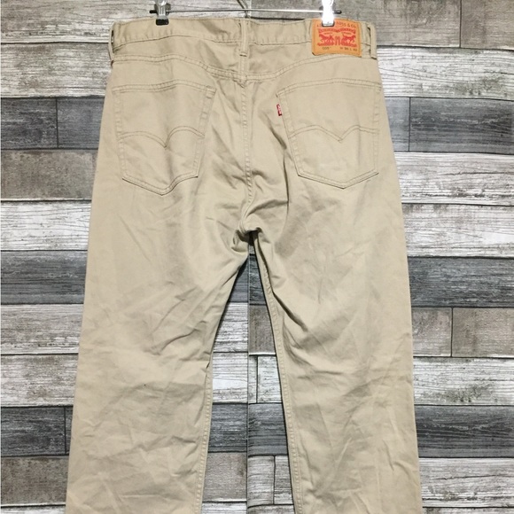 Levi’s 505 Regular Straight Chino Pants Men’s 36x32 Beige Tan 100% Cotton - Picture 7 of 10